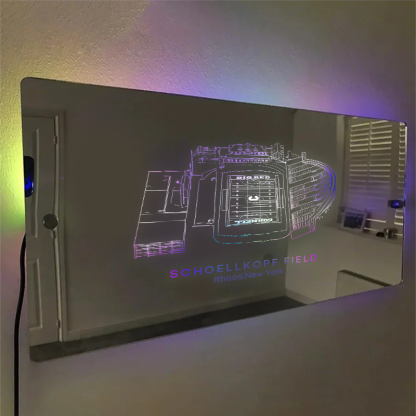 Schoellkopf Field Stadium Mirror Light-Gifts For Sports Lovers、Cornell Big Red、Ithaca New York