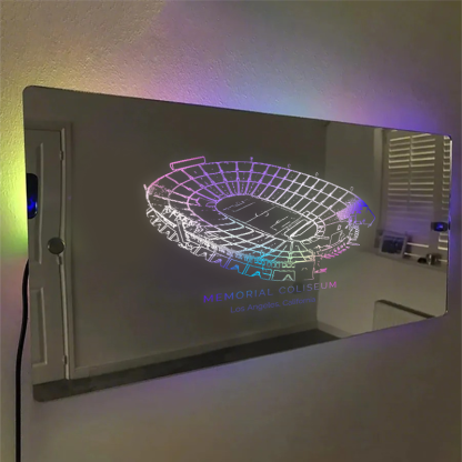 Los Angeles Memorial Coliseum Stadium Mirror Light-Gifts For Sports Lovers、Los Angeles Rams、USC Trojans
