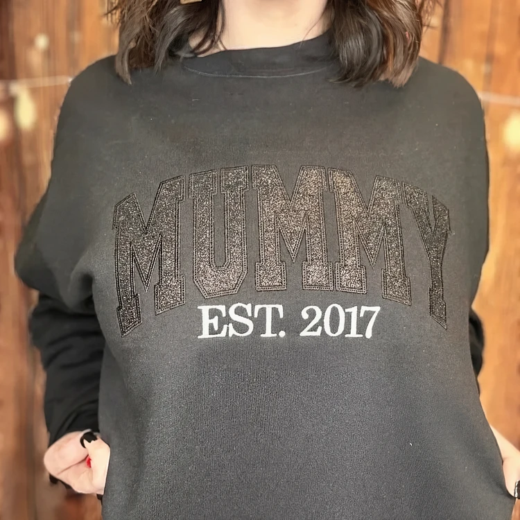 Custom Applique Glitter Mama Sweatshirt/T-shirt