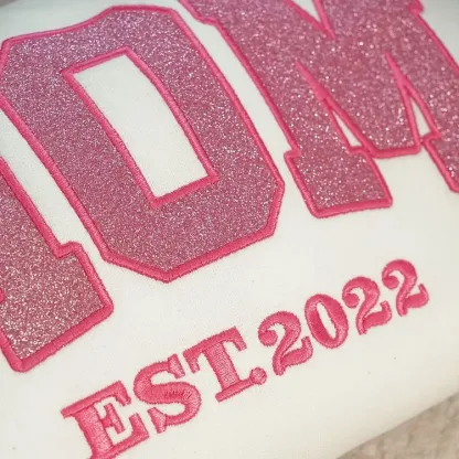 Personalized Mom Est. Year Sweatshirt with Side Bow - Heartfelt Mother's Day Gift for Mom & Grandma