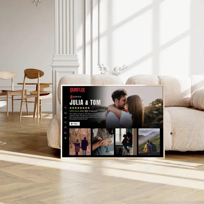 Custom Valentine Movie Photo Frame with Your Love Story