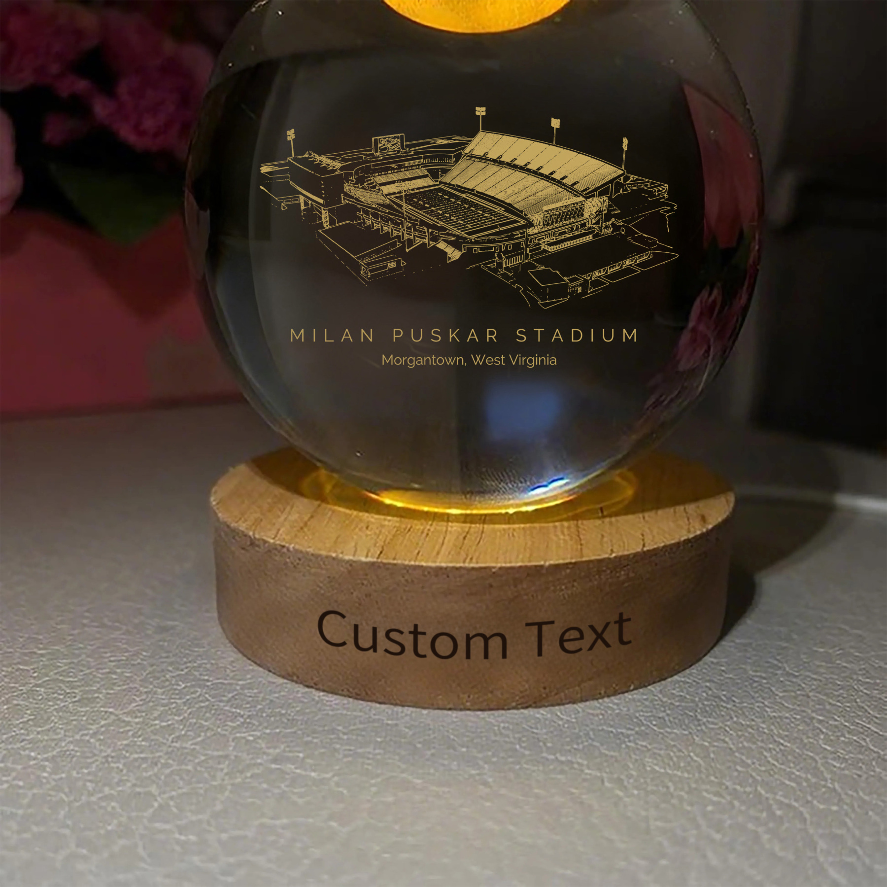 Milan Puskar Stadium 3D Spherical Crystal Ball Lamp