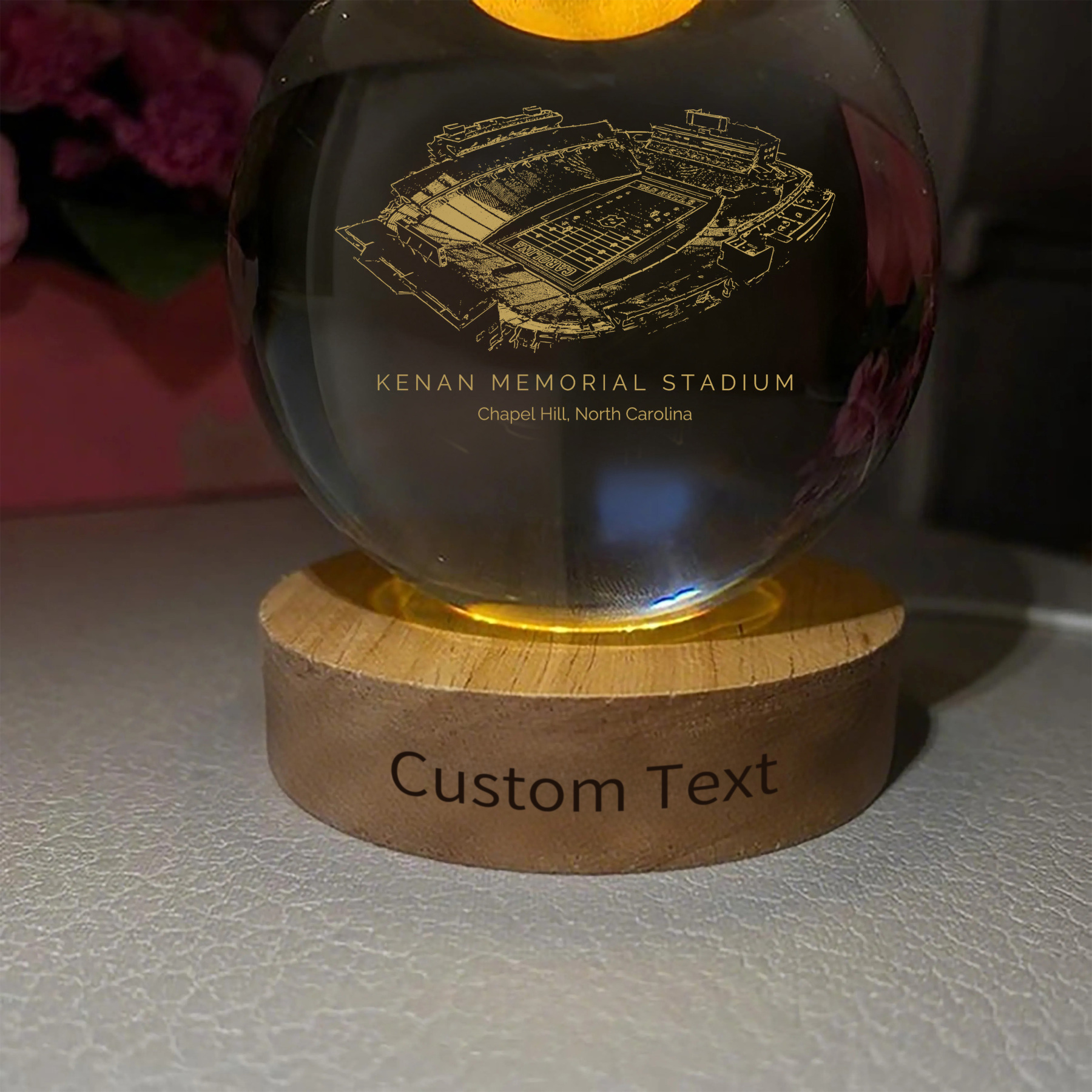 Kenan Memorial Stadium 3D Spherical Crystal Ball Lamp