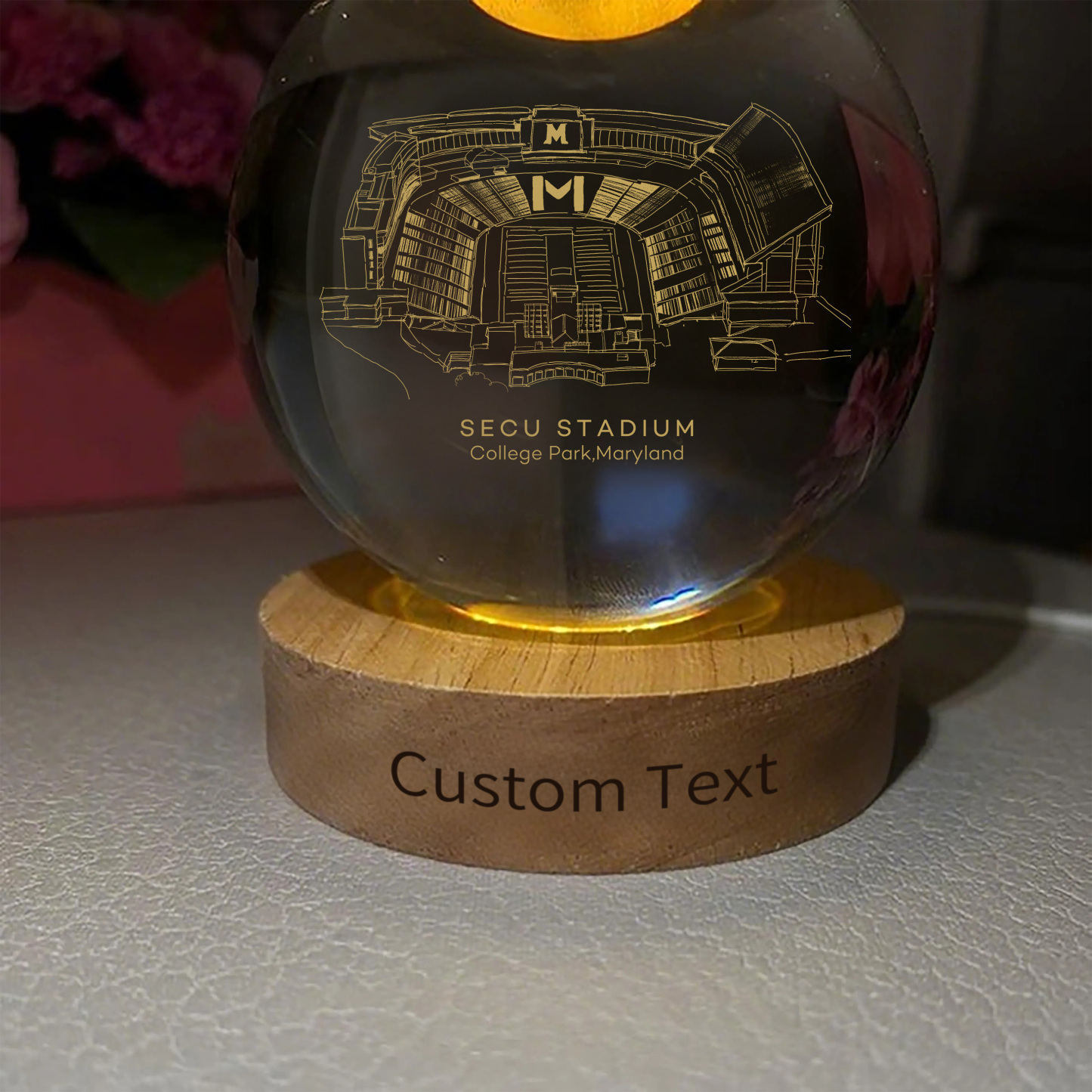 SECU Stadium 3D Spherical Crystal Ball Lamp