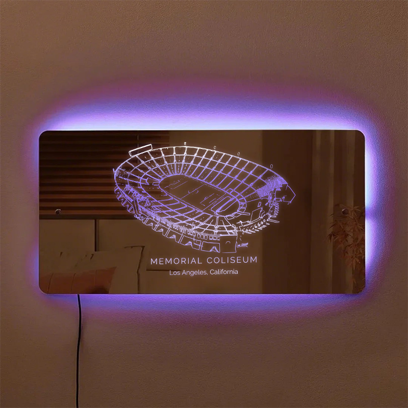 Los Angeles Memorial Coliseum Stadium Mirror Light-Gifts For Sports Lovers、Los Angeles Rams、USC Trojans