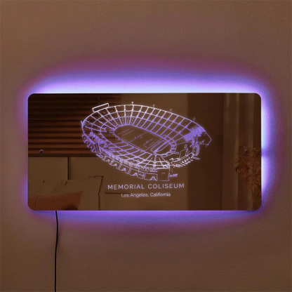 Los Angeles Memorial Coliseum Stadium Mirror Light-Gifts For Sports Lovers、Los Angeles Rams、USC Trojans