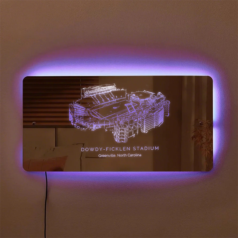 Dowdy-Ficklen Stadium Mirror Light-Gifts For Sports Lovers、East Carolina Pirates