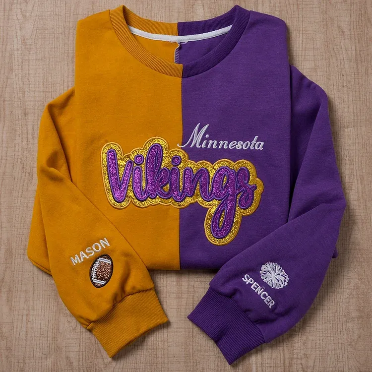 Custom Glitter Two Tone Embroidered Mama Sweatshirt