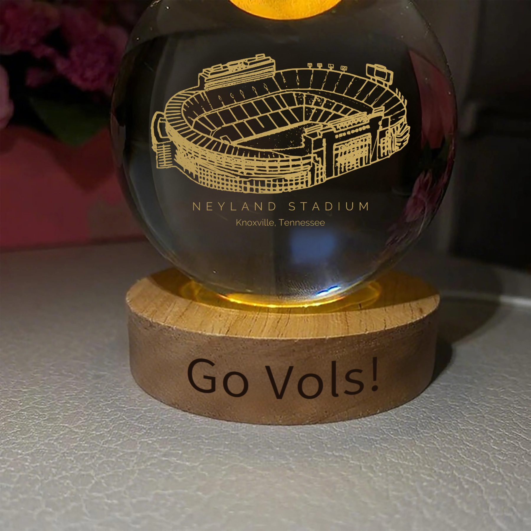 Neyland Stadium 3D Spherical Crystal Ball Lamp