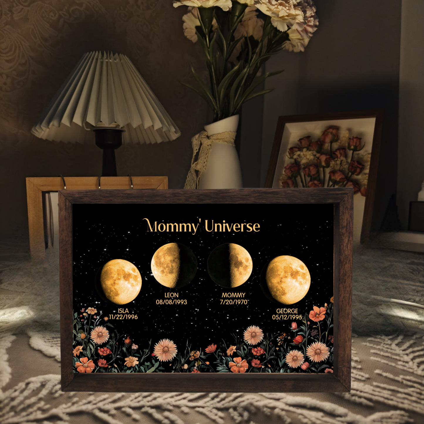 Mommy's Universe-Personalized Led light frame with text and date⭐️
