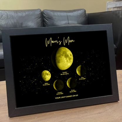 Custom Moon Night Sky Print Family Gift,Mother's Day Gift