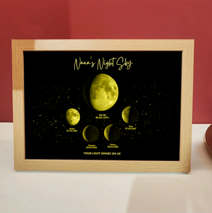 Custom Moon Night Sky Print Family Gift,Mother's Day Gift