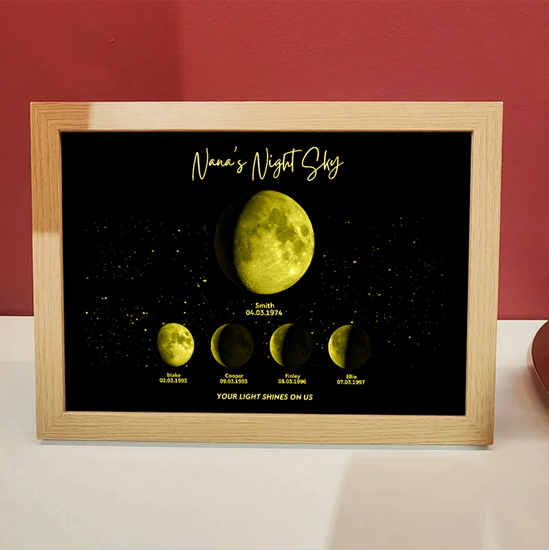 Custom Moon Night Sky Print Family Gift,Mother's Day Gift