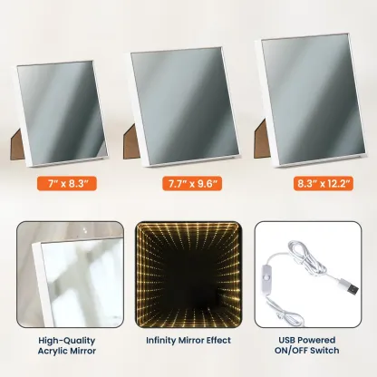 We Love You Gift For Mom, Grandma, Wife - Personalized Photo Infinity Mirror Light Box