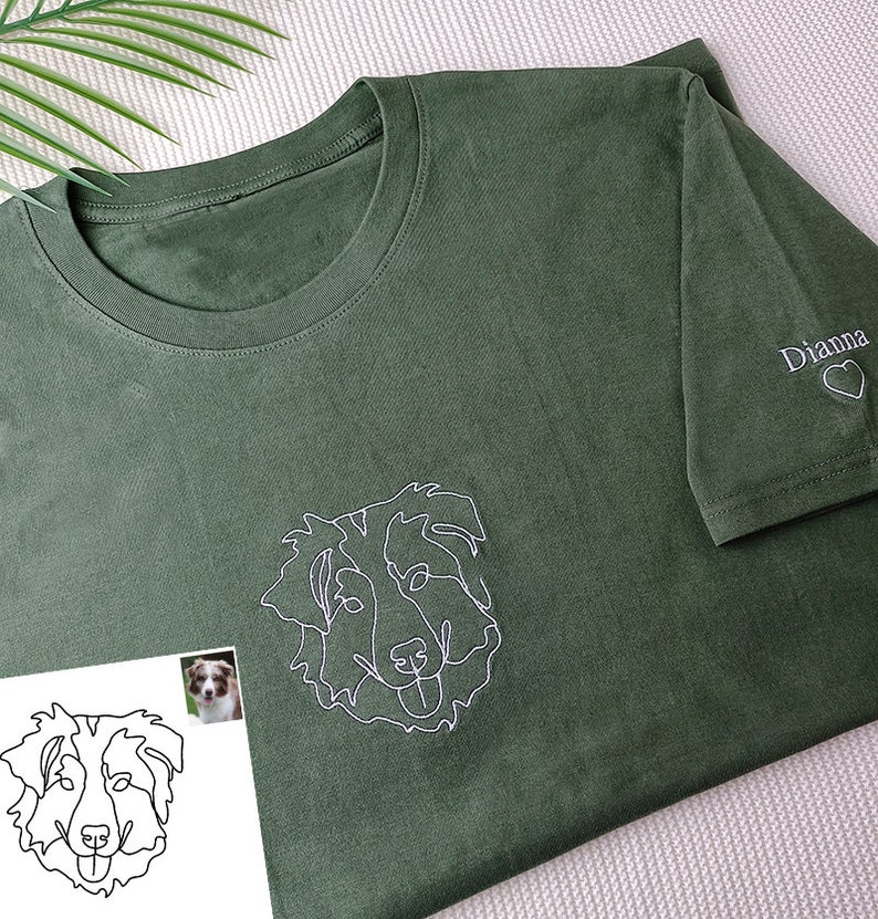 Custom Embroidered Hoodie,Pet Face Sketch Embroidery-forlovever