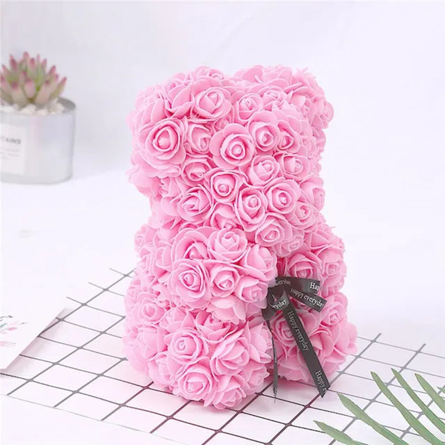 Artificial Flowers Rose Bear Girlfriend Anniversary Xmas Valentine's Day Gift Birthday Present For Wedding Party-forlovever