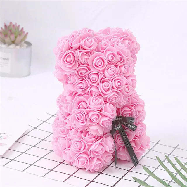 Artificial Flowers Rose Bear Girlfriend Anniversary Xmas Valentine's Day Gift Birthday Present For Wedding Party-forlovever
