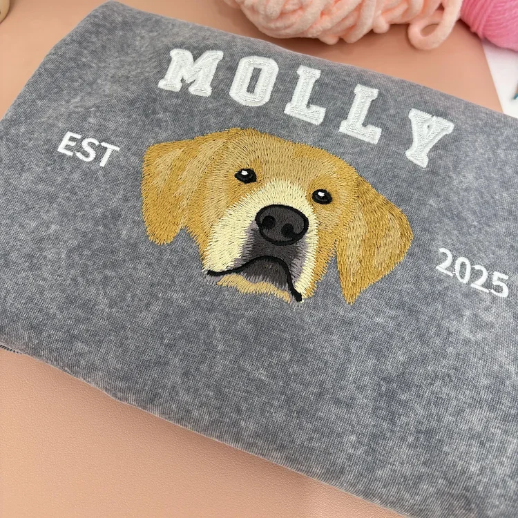 Embroidered Custom Pet Sweatshirt, Pet Vintage Sweatshirt T-Shirt