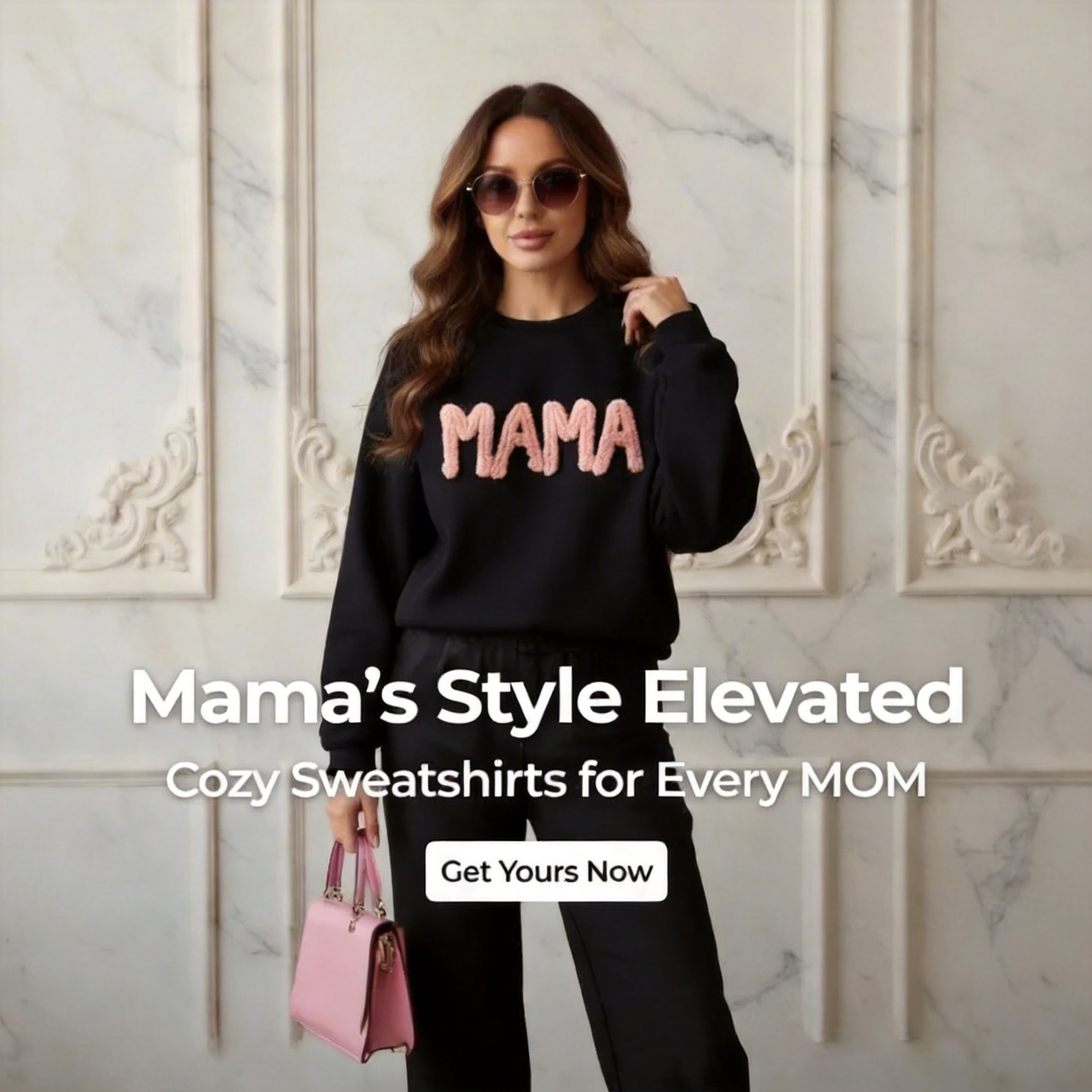 Personalized Chenille Yarn Embroidered Mama Sweatshirt, Custom Kids Names on Sleeve Gift Mother’s Day 