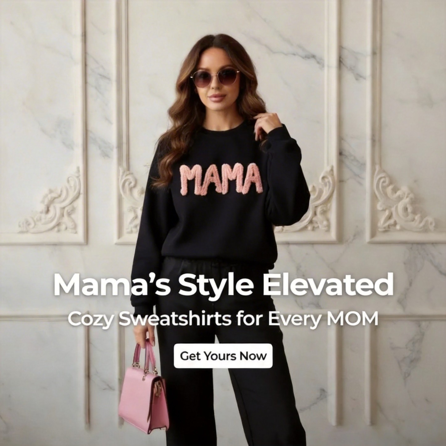 Personalized Chenille Yarn Embroidered Mama Sweatshirt, Custom Kids Names on Sleeve Gift Mother’s Day 