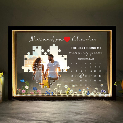 The Day I Found My Missing Piece Light Frame Personalized Gift