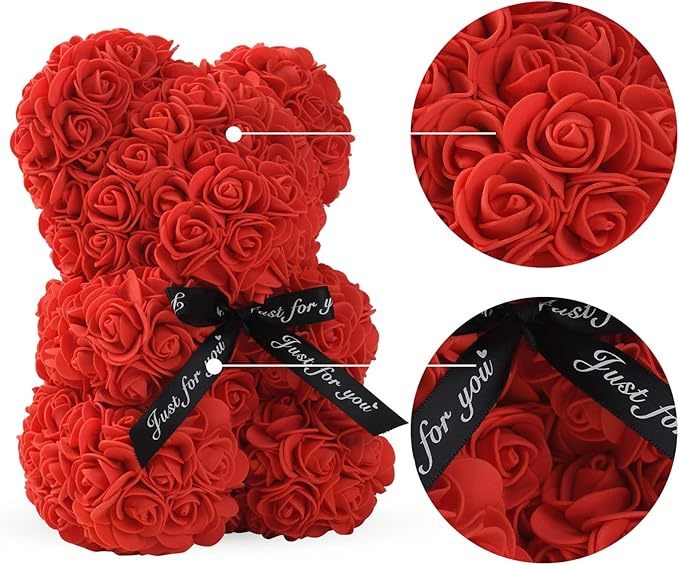 Artificial Flowers Rose Bear Girlfriend Anniversary Xmas Valentine's Day Gift Birthday Present For Wedding Party-forlovever