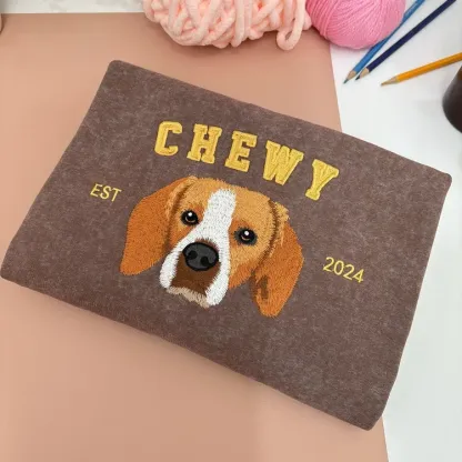 Embroidered Custom Pet Sweatshirt, Pet Vintage Sweatshirt T-Shirt