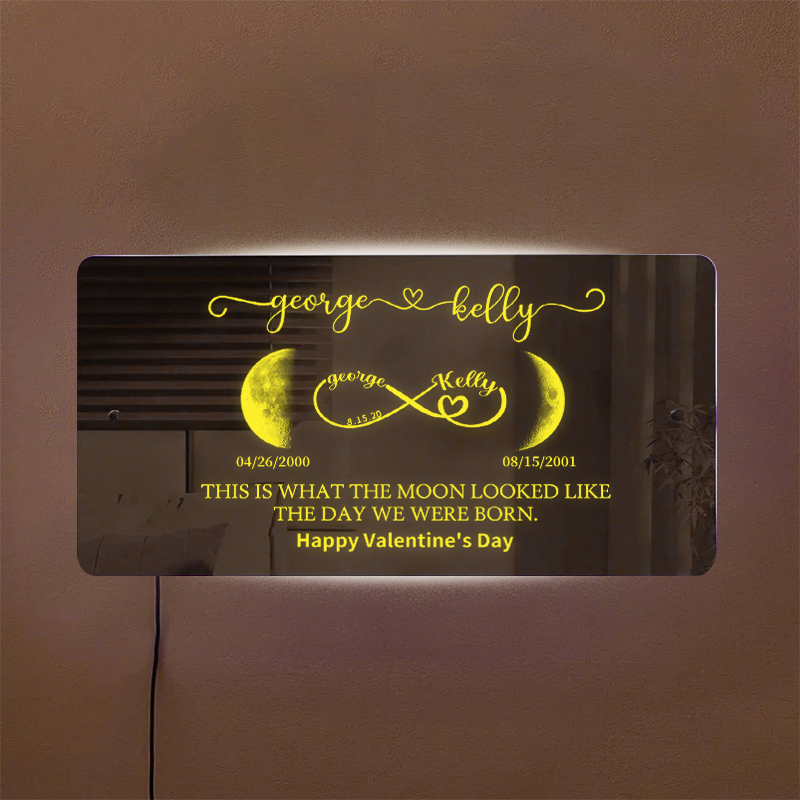 🔥Hot Sale🔥Personalized Moon Phase &Name Mirror - Valentine's Day Gift For Lover