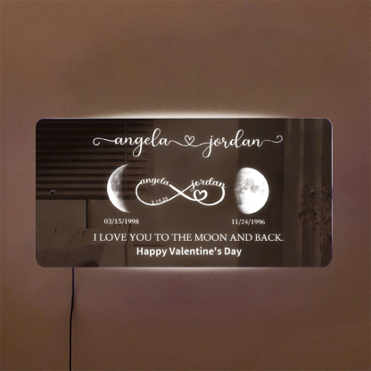 🔥Hot Sale🔥Personalized Moon Phase &Name Mirror - Valentine's Day Gift For Lover