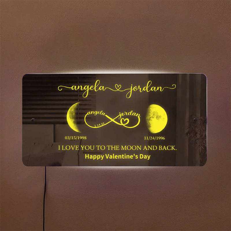 🔥Hot Sale🔥Personalized Moon Phase &Name Mirror - Valentine's Day Gift For Lover