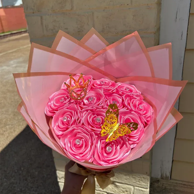 🎄💕Eternal Roses - HandMade From Satin Ribbon(Never Wither)