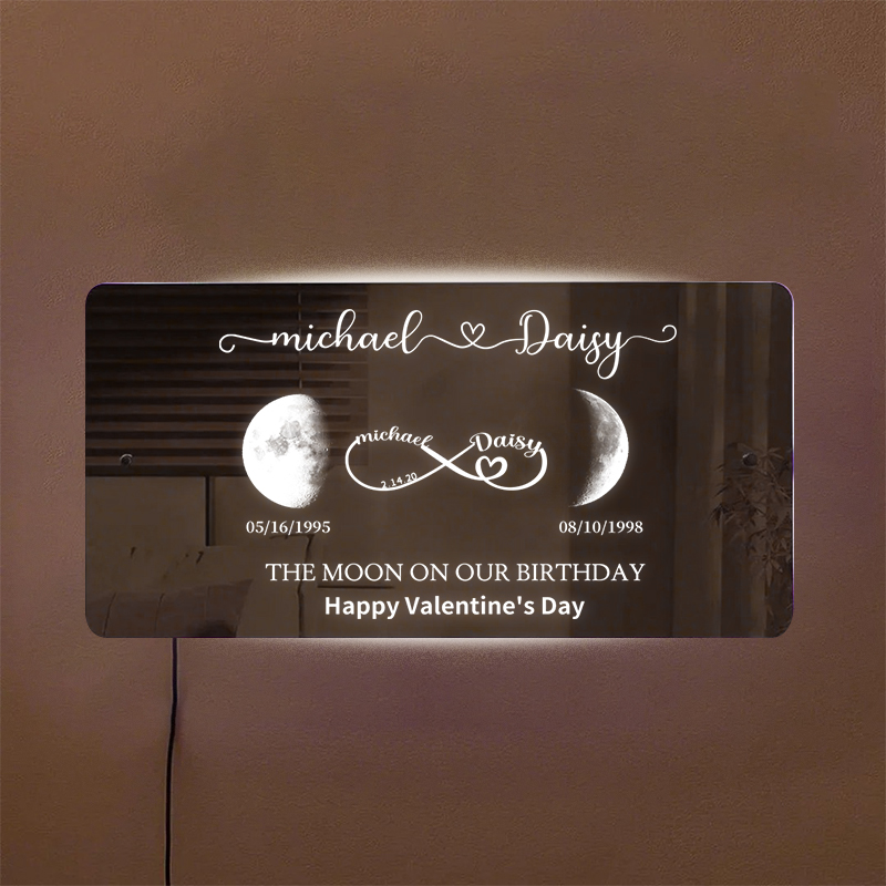 🔥Hot Sale🔥Personalized Moon Phase &Name Mirror - Valentine's Day Gift For Lover