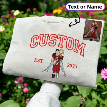 Forlovever Personalized Embroidered Portrait from Photo Hoodie
