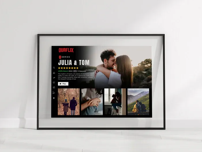 Custom Valentine Movie Photo Frame with Your Love Story