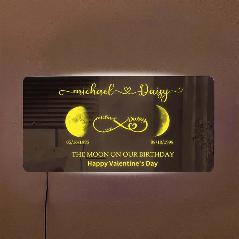 🔥Hot Sale🔥Personalized Moon Phase &Name Mirror - Valentine's Day Gift For Lover