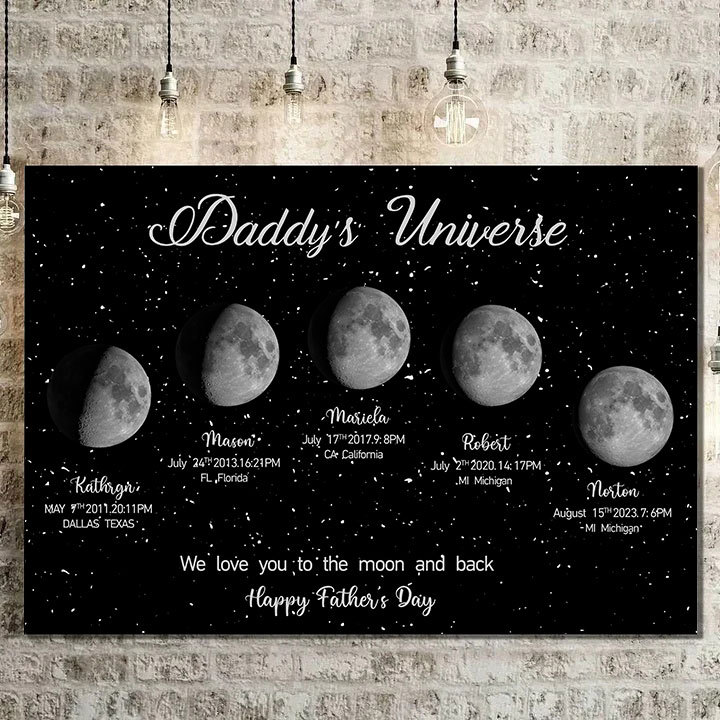 Personalized "We love you to the moon and back" Wooden Name Family Tre