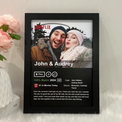 Custom LOVEFLIX Movie Photo Frame with Your Love Story