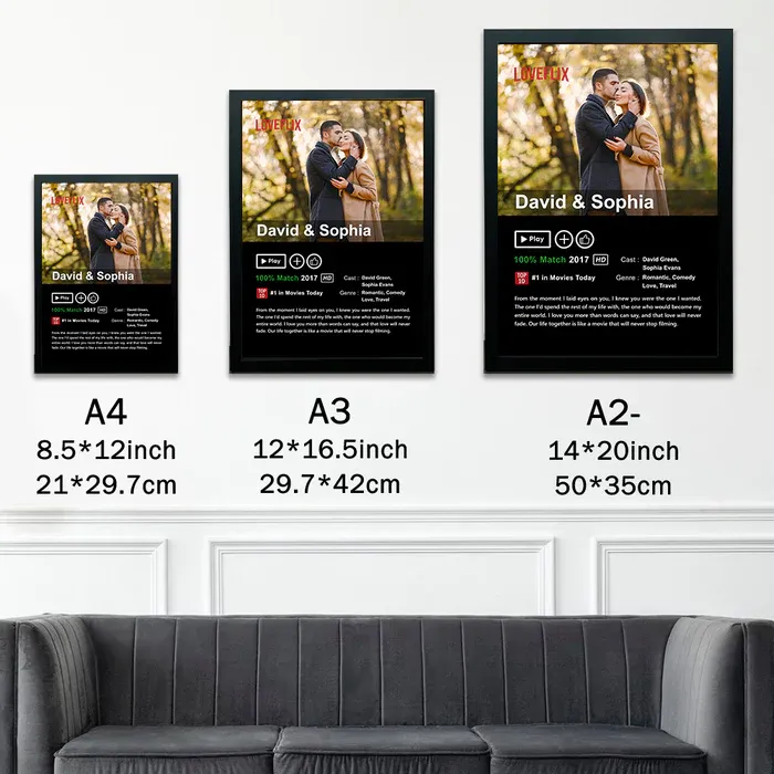Custom LOVEFLIX Movie Photo Frame with Your Love Story