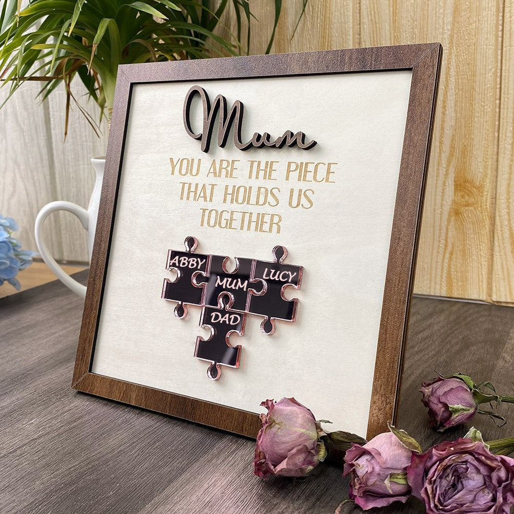 Personalised Mothers Day Wood Puzzle Gift