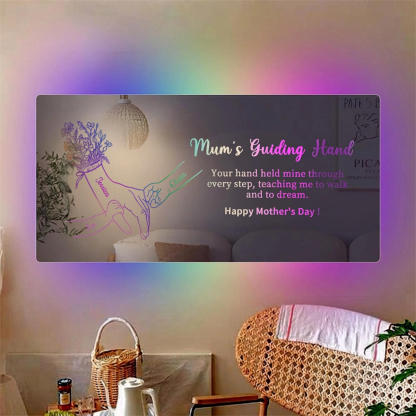 Hand in Hand Personalized Mum and Kids Personalized Mirror Light - Creative Mother's Day Gift