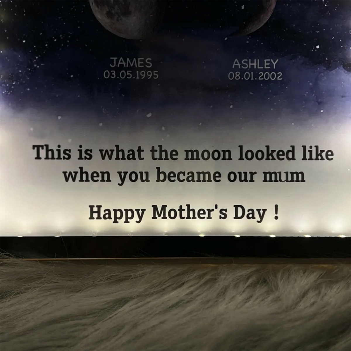 Mummy's Universe - Personalised Customised Starry Moon Phase Mirror Lightboxes