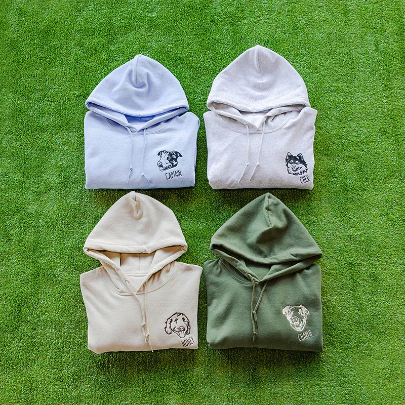 Custom Embroidered Pet Face Hoodie, Tee, Sweatshirt-forlovever
