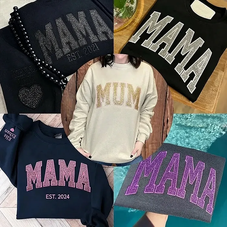 Custom Applique Glitter Mama Sweatshirt/T-shirt