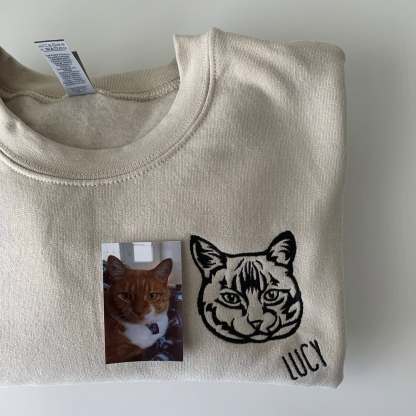 Custom Embroidered Pet Face Hoodie, Tee, Sweatshirt-forlovever