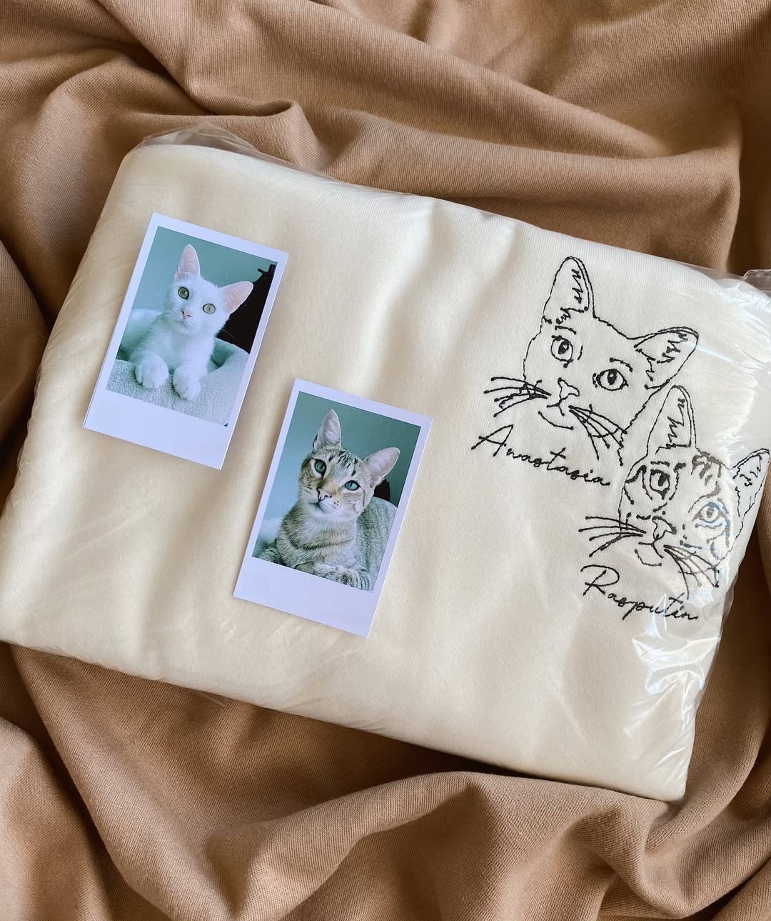 Custom Embroidered Pet Face T-shirt,Personalized hoodie embroidered with multiple pets-forlovever