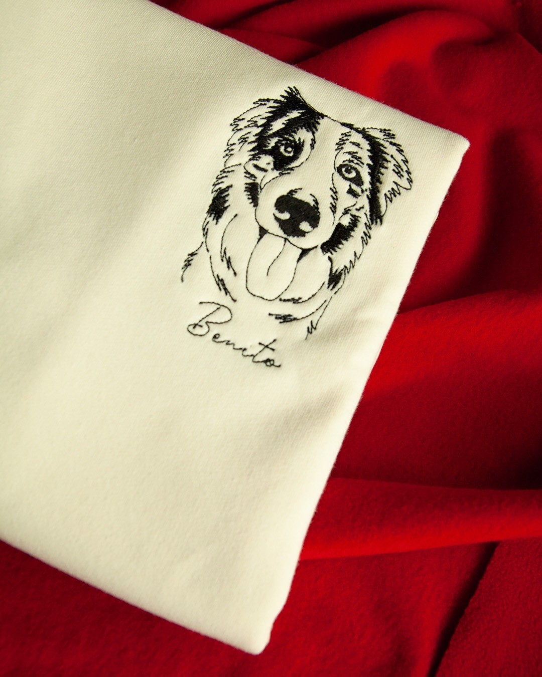 Custom Embroidered Pet Face T-shirt,Personalized hoodie embroidered with multiple pets-forlovever