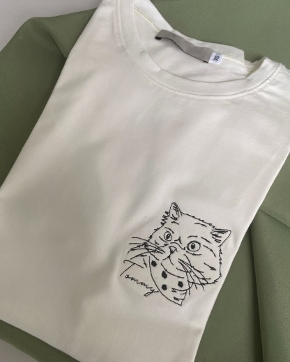 Custom Embroidered Pet Face T-shirt,Personalized hoodie embroidered with multiple pets-forlovever