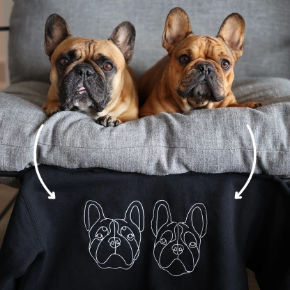 Custom Embroidered Hoodie,Pet Face Sketch Embroidery-forlovever
