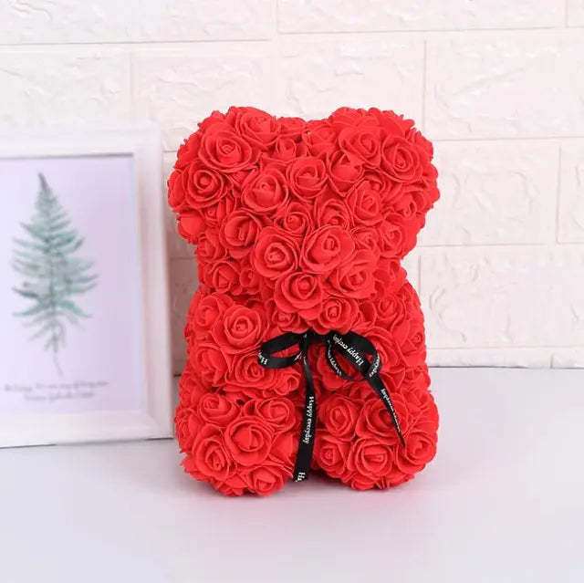 Artificial Flowers Rose Bear Girlfriend Anniversary Xmas Valentine's Day Gift Birthday Present For Wedding Party-forlovever
