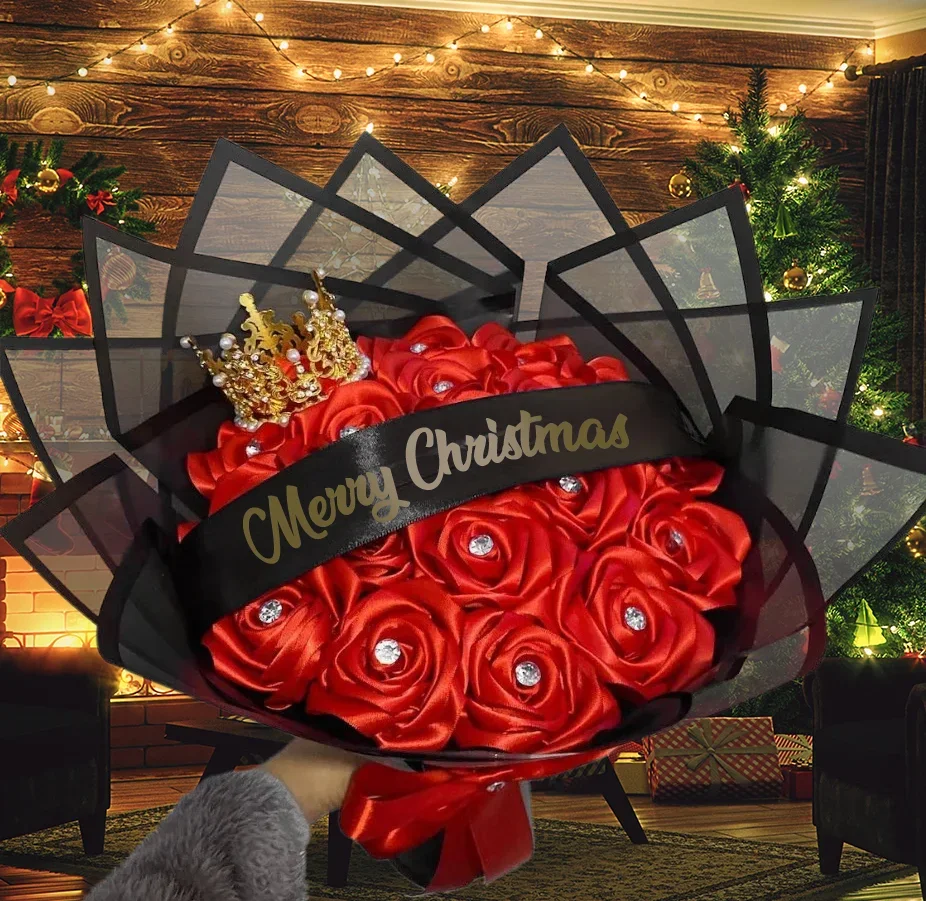 🎄💕Eternal Roses - HandMade From Satin Ribbon(Never Wither)